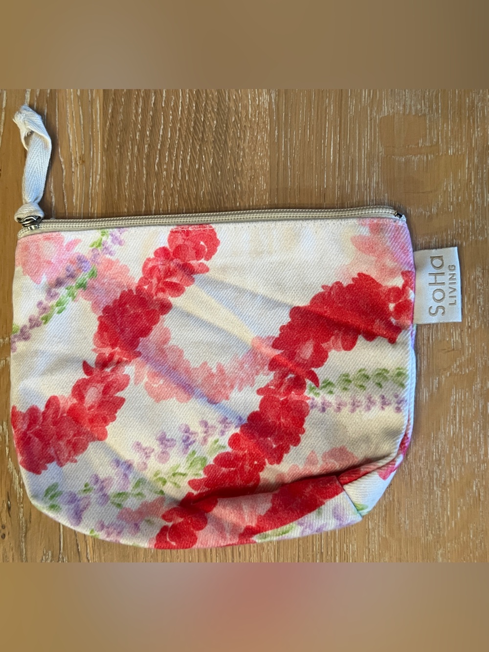 🌸🌺SOHO LIVING HAWAIIAN LEI PRINT COSMETIC ZIP POUCH🌺🌸